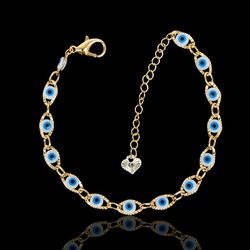 18k Gold Filled Evil Eye Bracelet