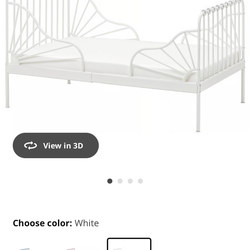 FREE -IKEA Minnen extendable bed frame with slatted bed base- white
