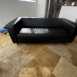 Black Leather Couch 