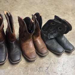 I Got These Three Pairs Of Boots. They’re 9 1/2 Arat For 250 All Three Of Them.