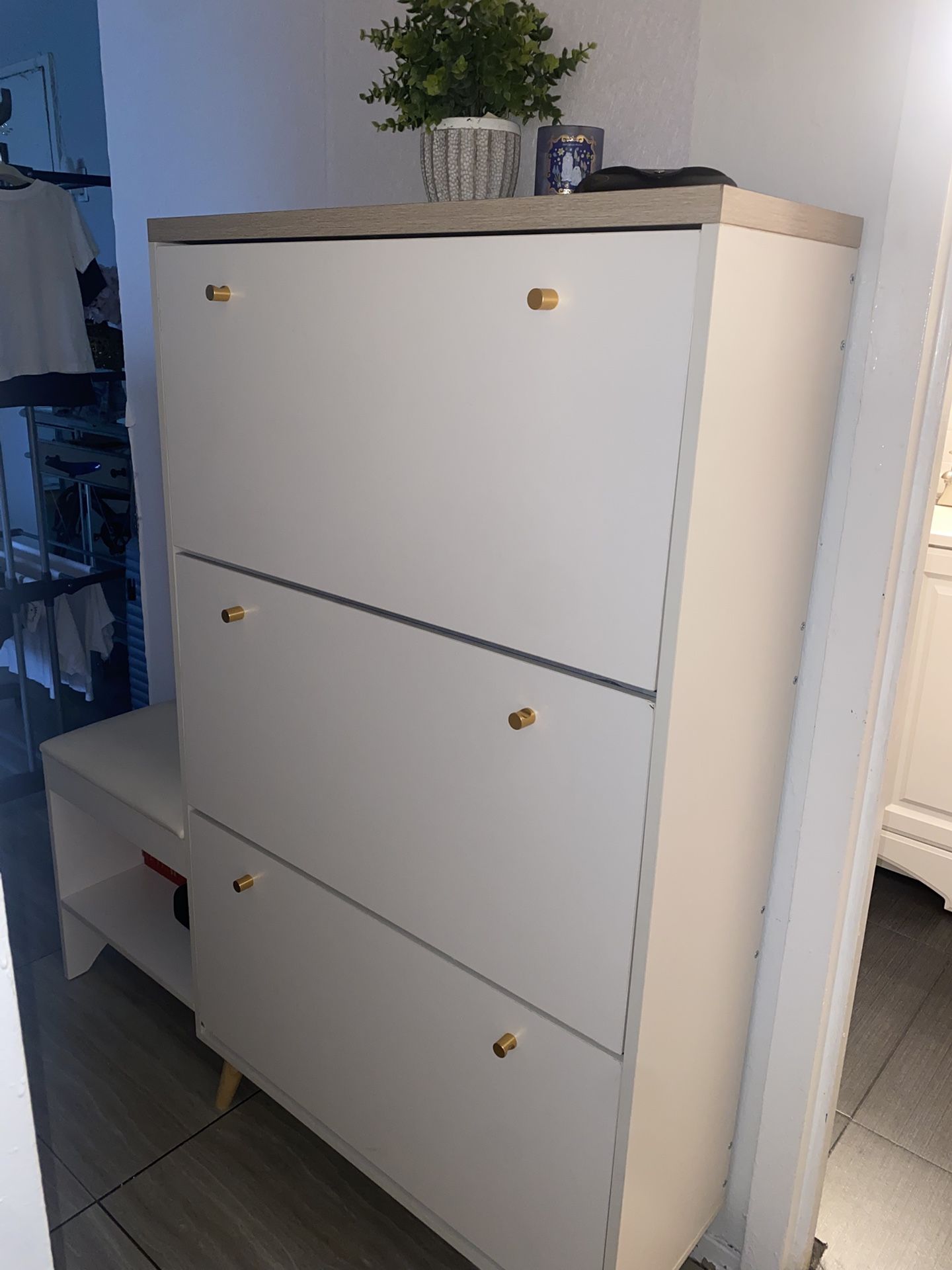 Shoe Cabinet Organizer With Bench