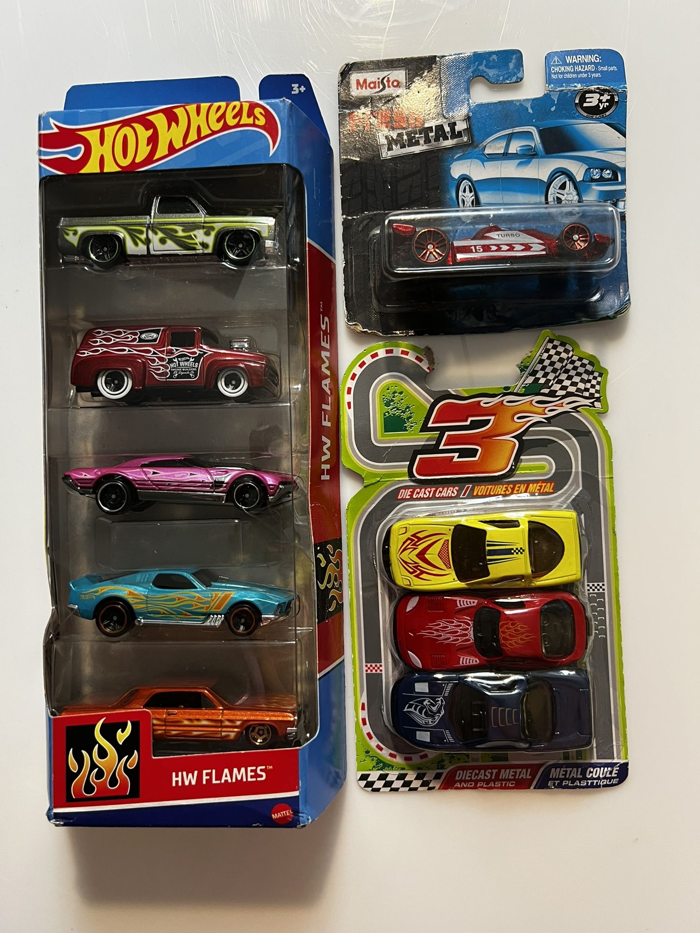 Lot Of 3 Unopened Hot Wheels HW Flame, And Other Toy Card