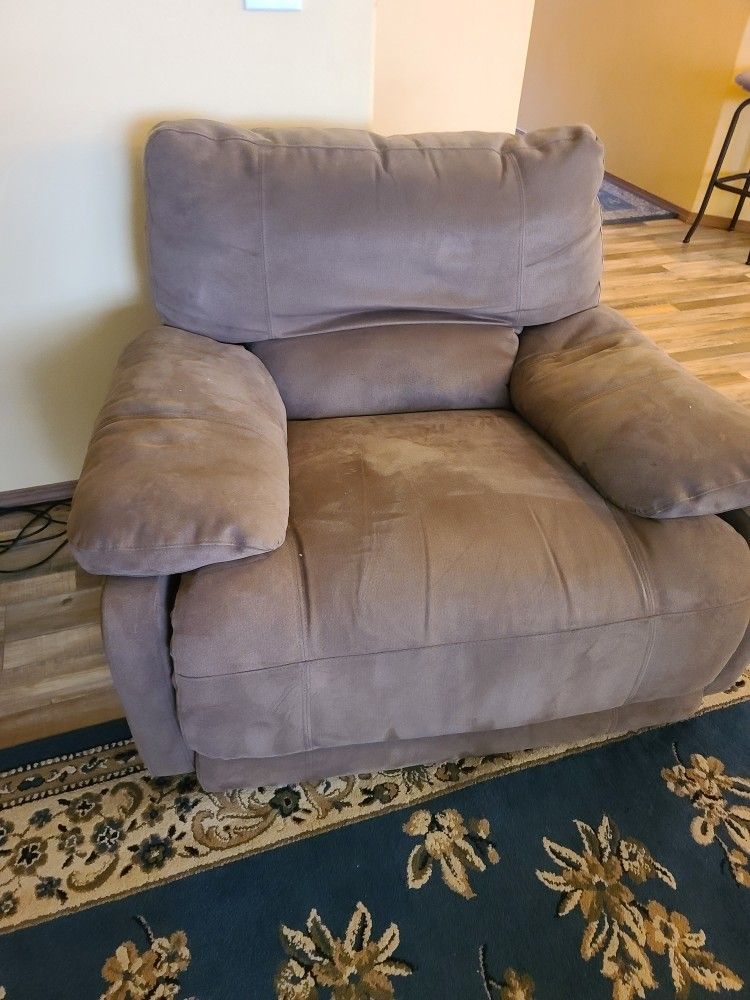 Electric Reclining Couch, Chair And Storage Ottoman