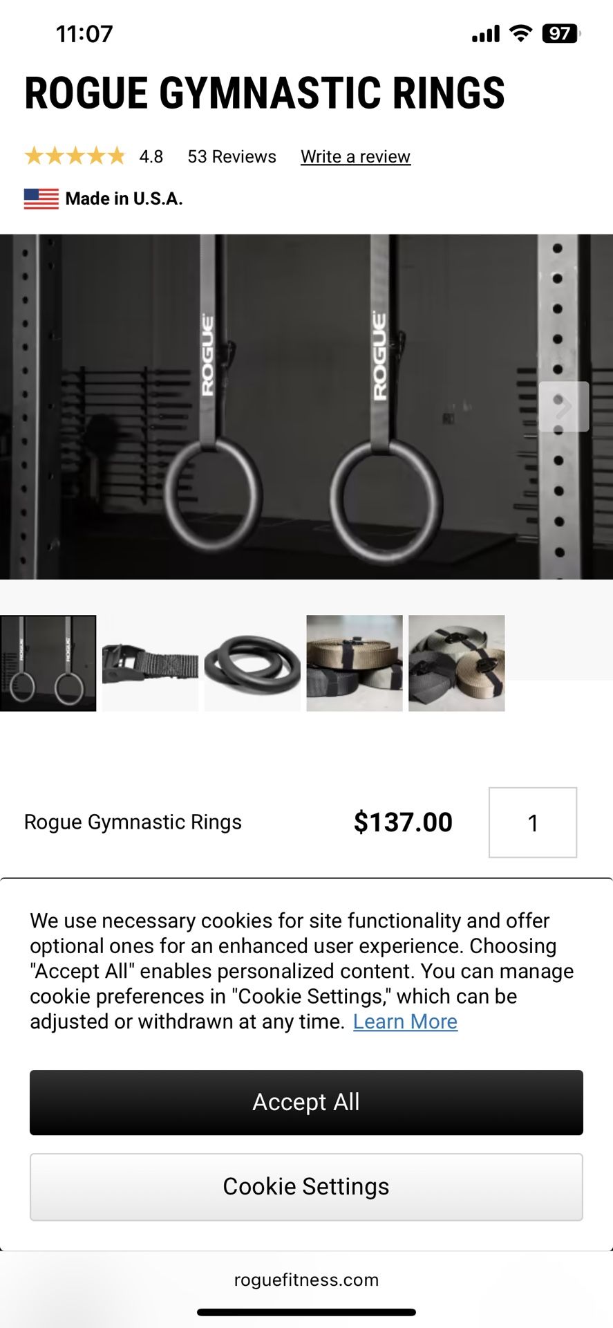 Rogue Gymnastic Ring Set