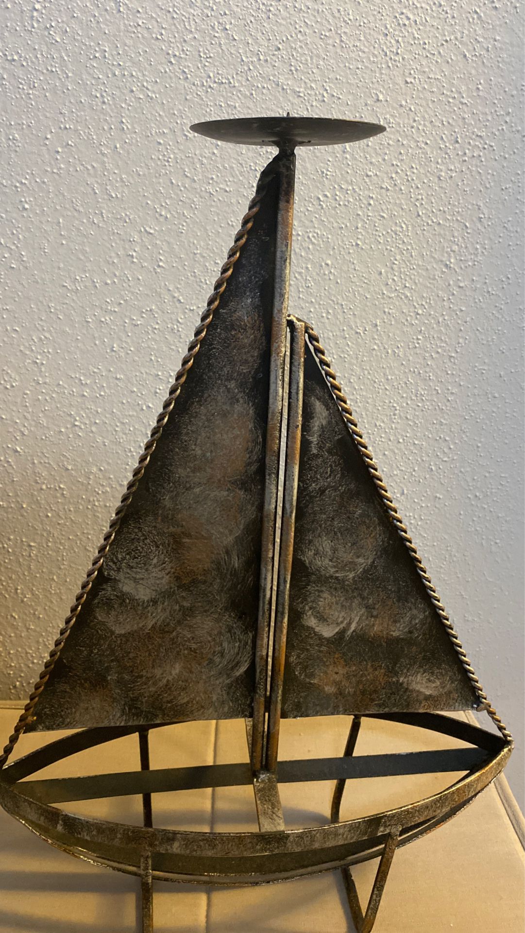 Metal Sailboat candle holder