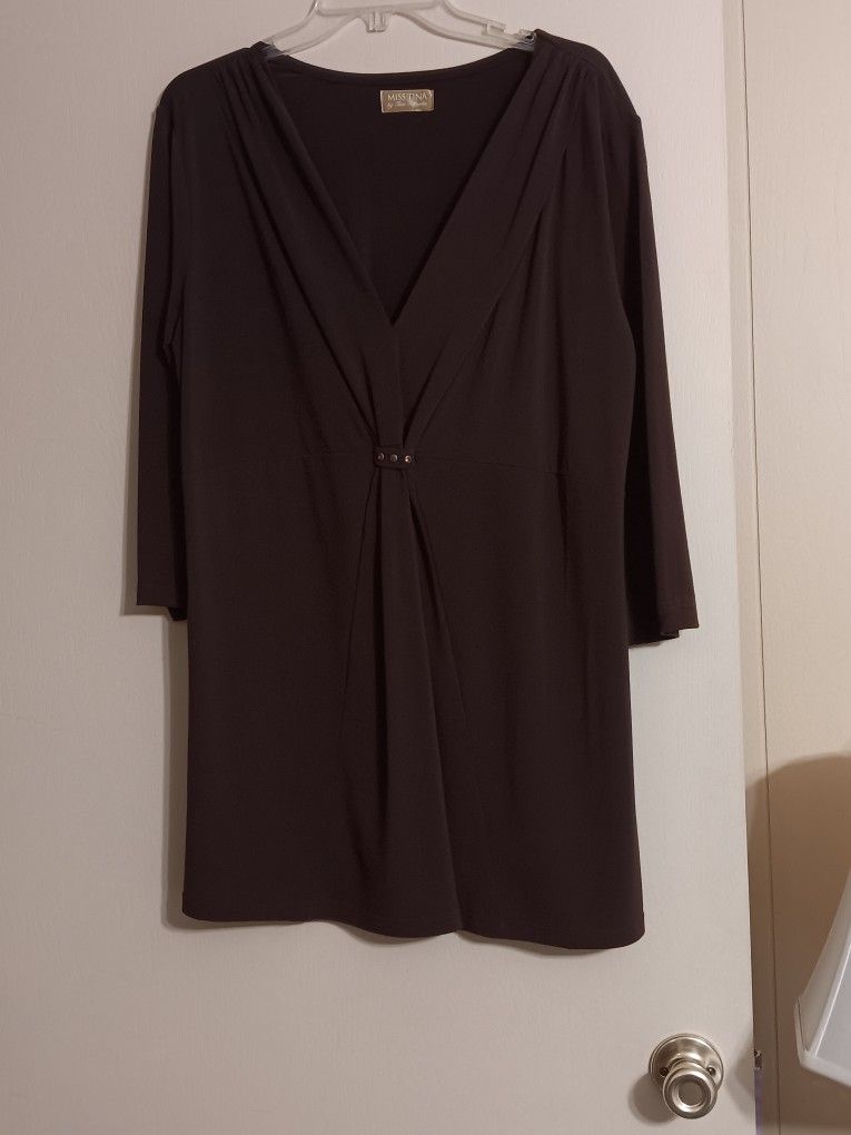 Brown Tunic Blouse L/XL