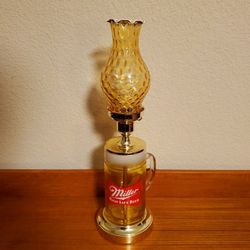 Vintage Mid-Century Miller Beer Mug Bar Lamp Light