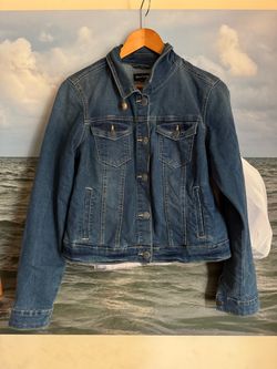 New Look Blue Denim Jacket with Faberge enamel egg - M