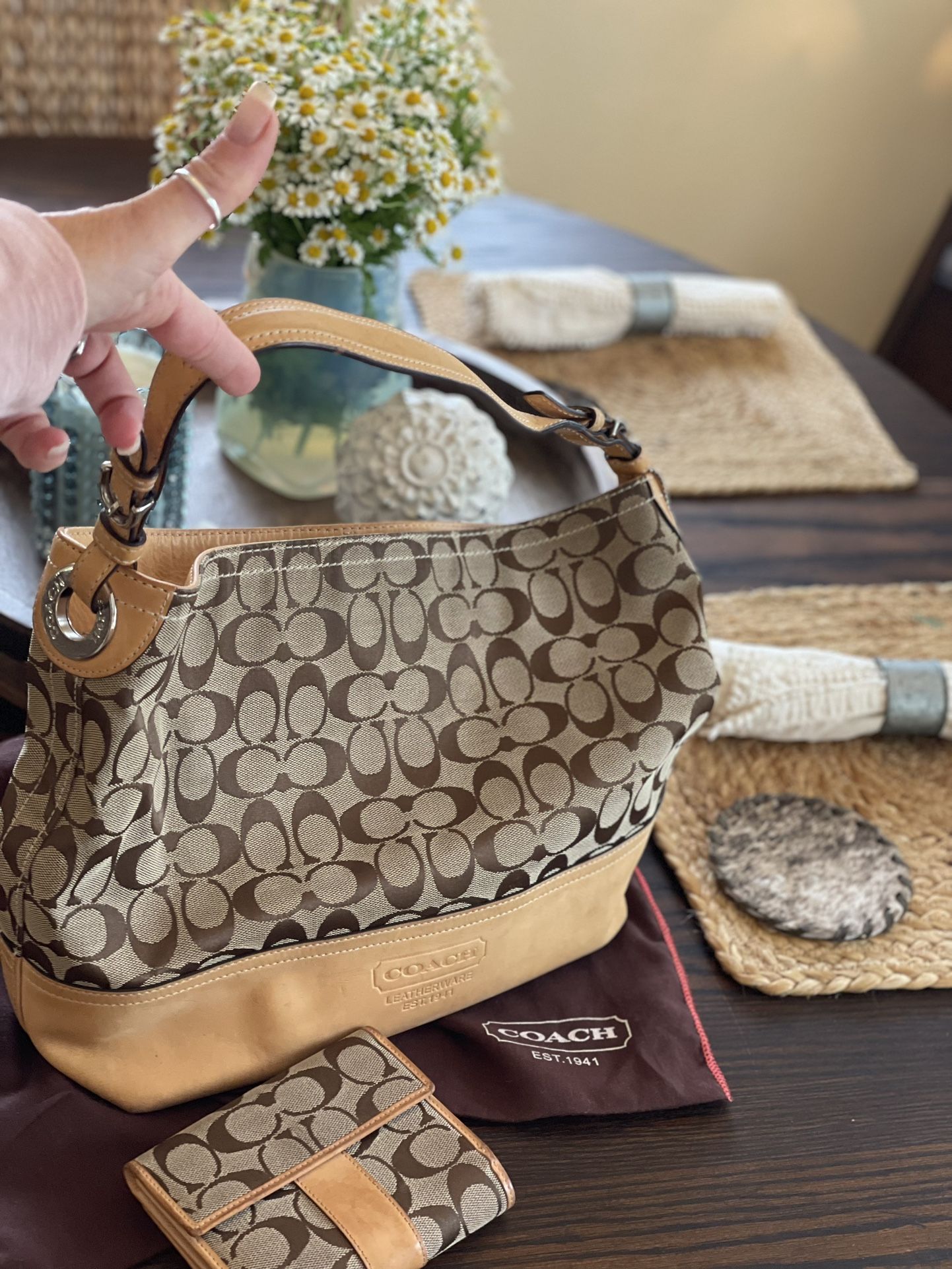 Coach Purse, Wallet, And Dust Bag
