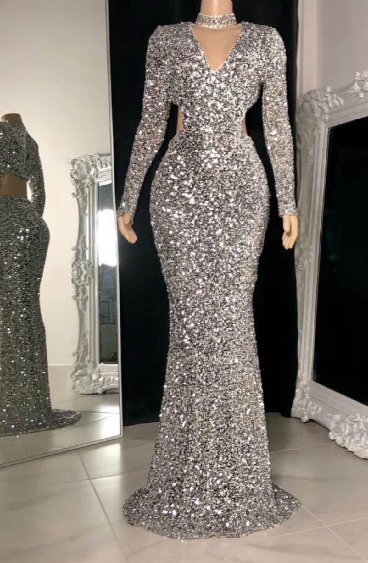 SEQUIN SILVER DRESS