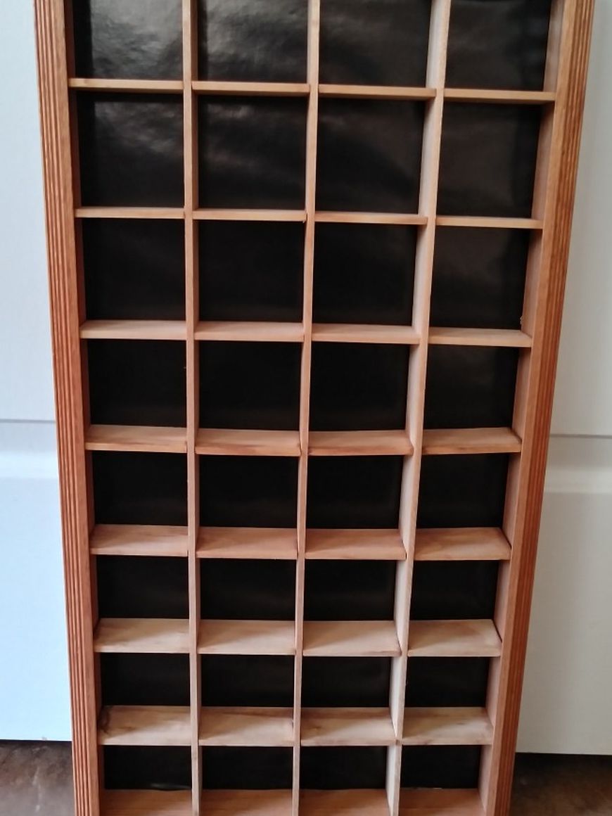 Vintage Oak Shadow Box Display Shelf