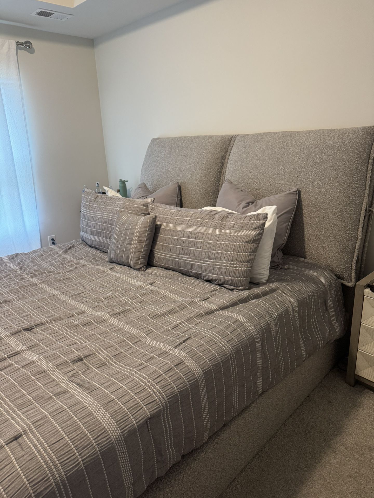KING BOUCLE BED FRAME