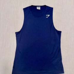 Men’s Gym Shark Tank Top Blue Size Small