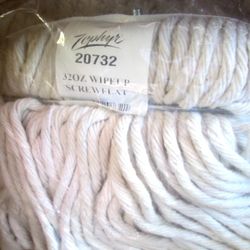 Box of 12 - Zephyr - Wipe Up - 8 Ply/32 oz, Screw Flat - Cotton Mopheads