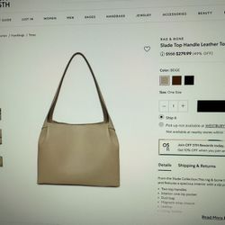 RAG & BONE Slade Top Handle Leather Tote