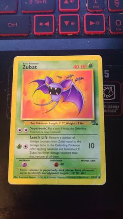 Pokemon Card - Zubat Fossil Edition Rare Wotc 57/62 Nintendo Kids toy xmas base set