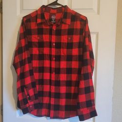 Black & Red Plaid Long Sleeve Flannel Button Up