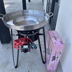 Comal De Accero Con Vase I Quemadores En Especial 3 Pcs Set Nuevo