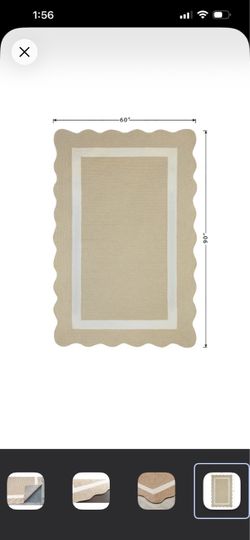 allen + roth Wavy Wheat 5 x 8 (ft) Braided Polypropylene Natural Ivory Rectangular Indoor