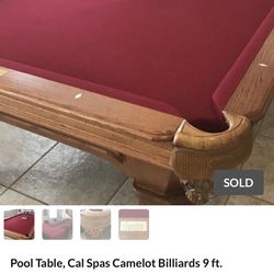Pool Table Oak/Camelot Billiards 