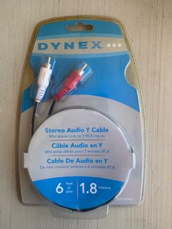 Dynex Stereo Audio Y Cable, model DX-C101671. 6ft 1.8 inch