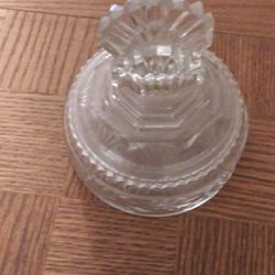 Antique glass dish w/ cover