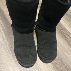  Black Suede Ladies Boots Size 8