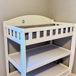 White Wooden Storage Shelf with Top Tray