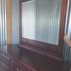 Solid Wood Dresser W/ Large Mirror 150 OBO