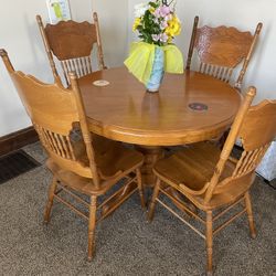 Round Dining Table And Six Chairs