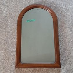 #46 Antique Arched Top Wood Mirror  18 1/2 × 29 1/2"
