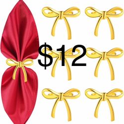 Set of 6 Napkin Rings，Metal Napkin Holder for Dinner Table Setting，Stylish Table Decoration for Christmas，Thanksgiving，Easter，Holiday，Wedding，Party (6