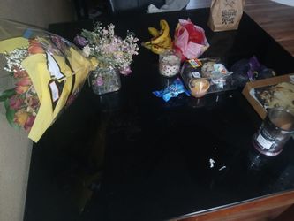 Kitchen glass top table