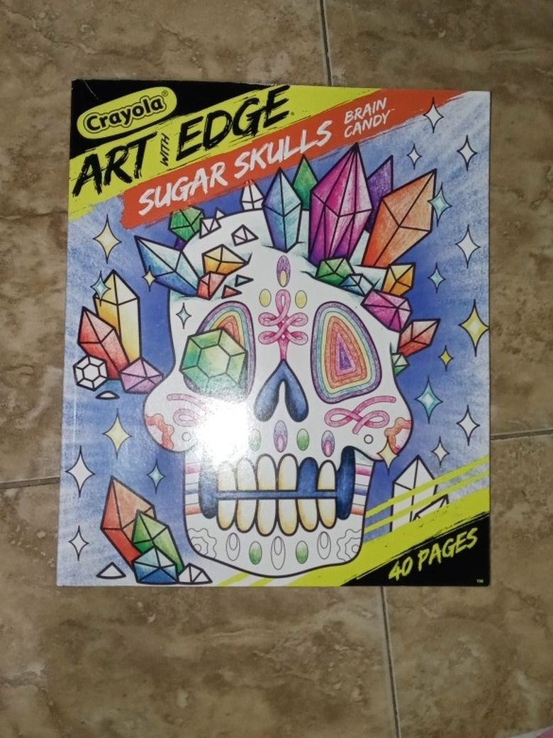 Crayola Art With Edge Sugar Skulls Brain Candy Coloring Book