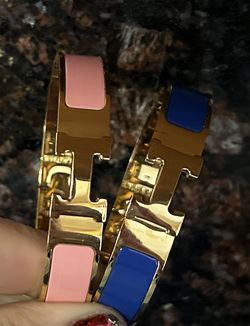 2 Bangles High Quality New Gold/blue Gold/pink