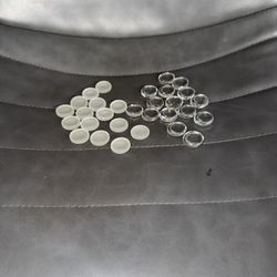 Glass Checkers Set Pieces - 30 Clear and Frosted Game Pieces