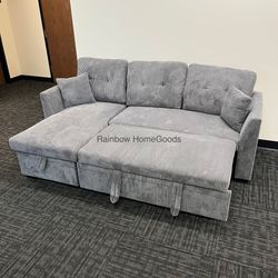 Corduroy Sleeper Pull Out Sofa Bed Sectional Couch