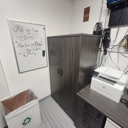 Storage Cabinet, Office Storage, Cherryman, Office Star, Tall Cabinet, Grey, White, Storage