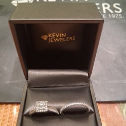 White Gold And Diamonds Wedding  SET 4 Sale Size 8