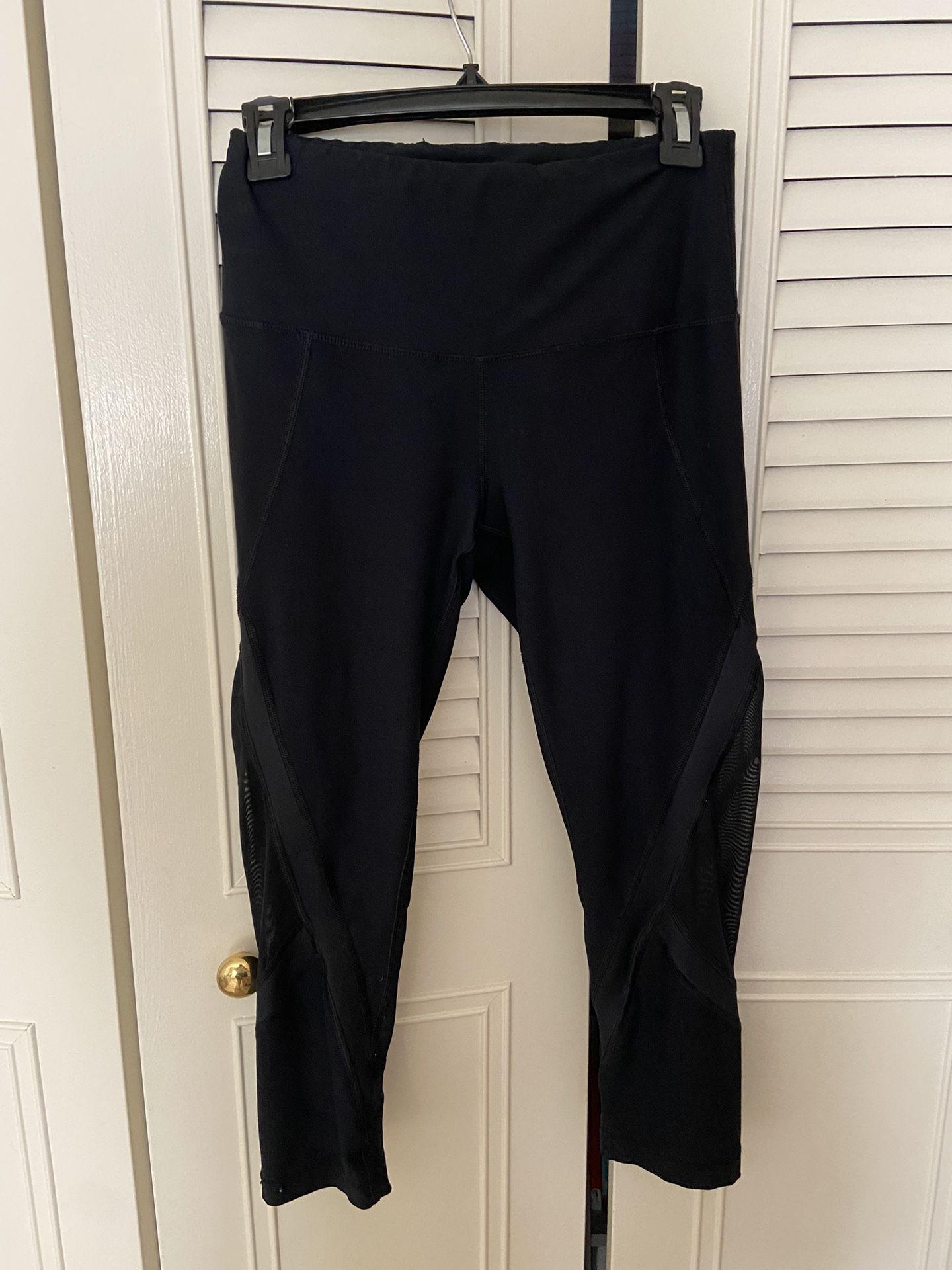 Peek A Boo Mesh Black Leggings