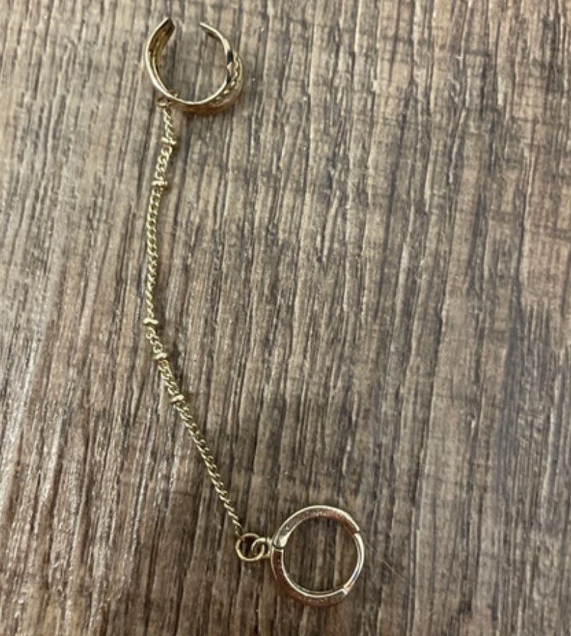 Golden Ear Cuff And Chain