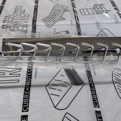 ( one )  Deluxe Sliding Closet Tie Rack 14"  Satin Chrome Closet Organizer New Old Stock