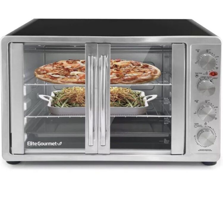 Double Door Oven With Rotisserie And Convection Used  Elite Gourmet 