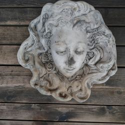 Vintage Signed 1993 Urania Goddess Face Wall Pocket Planter Sculpture