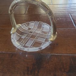 Italian Crystal plate with handle  