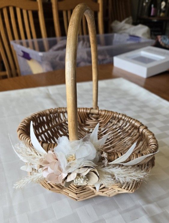 WIVKER FLOWER GIRL BASKET- HANDMADE