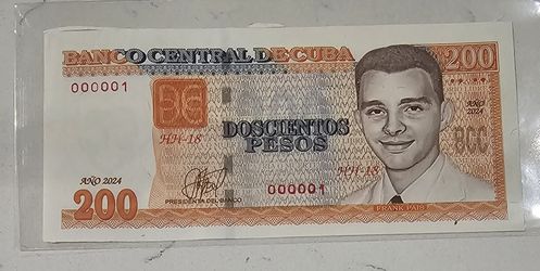 200 Pesos 2024 Serie 000001 Error