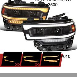 2019 - 2022 RAM 2(contact info removed) PROJECTOR HEADLIGHT SEQUENTIAL LED STRIP