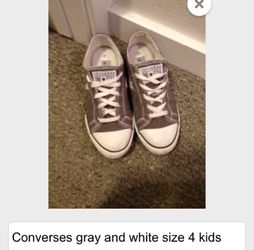 Gray Converses size 4 kids/Womans