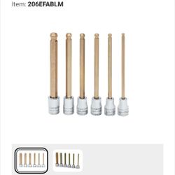 Snap On 6 pc 3/8" Drive Metric Long Ball Hex Bit Socket Set